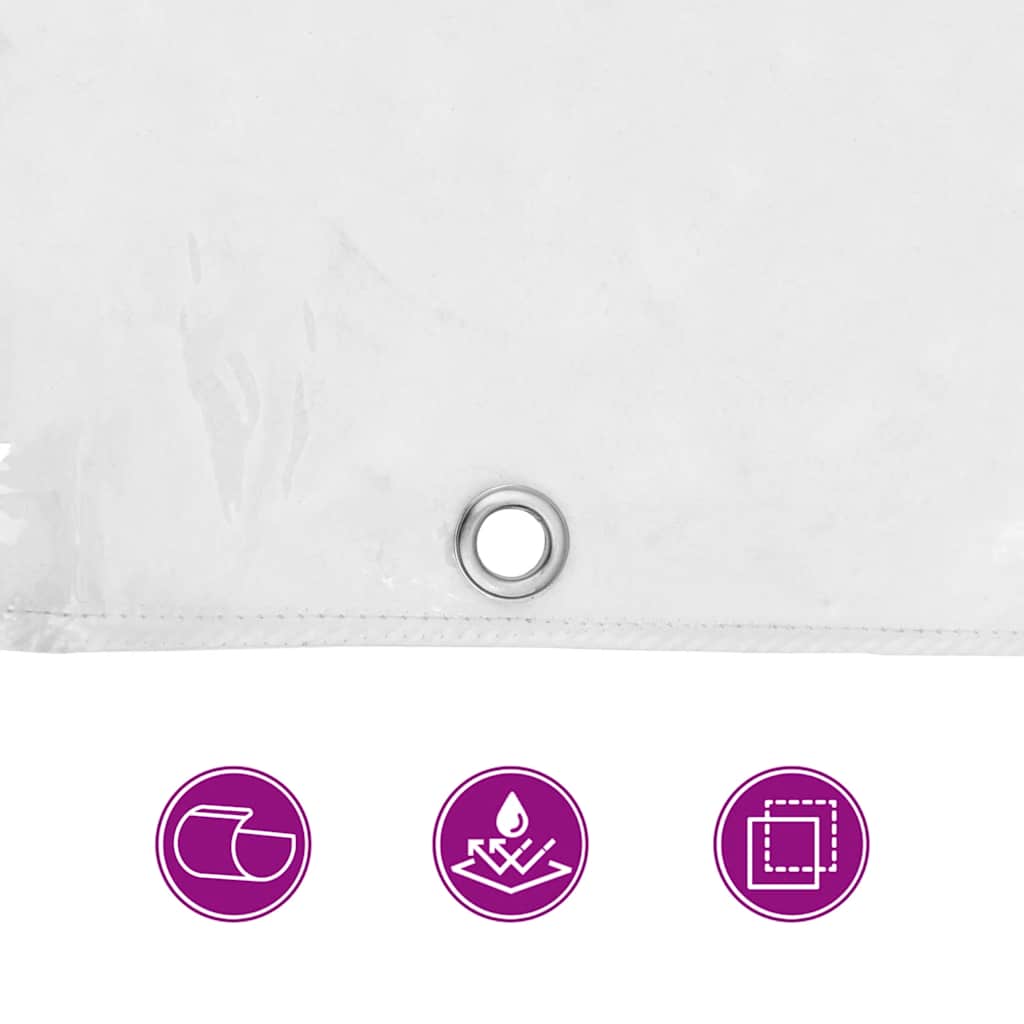 Transparente Plane mit Ösen 1x8 m PVC