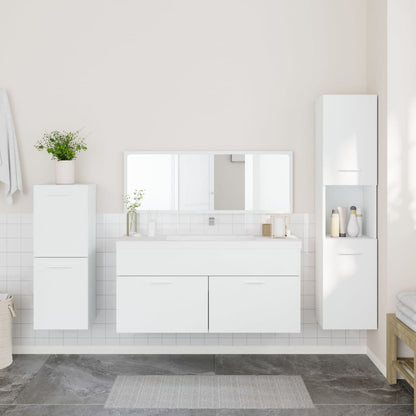 vidaXL Ensemble de meubles de salle de bain 4 pcs Blanc Bois d'ingénierie