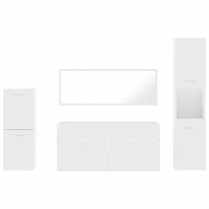 vidaXL Ensemble de meubles de salle de bain 4 pcs Blanc Bois d'ingénierie