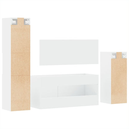 vidaXL Ensemble de meubles de salle de bain 4 pcs Blanc Bois d'ingénierie