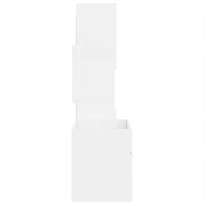 vidaXL Ensemble de 3 meubles de salle de bain blanc brillant en bois d'ingénierie