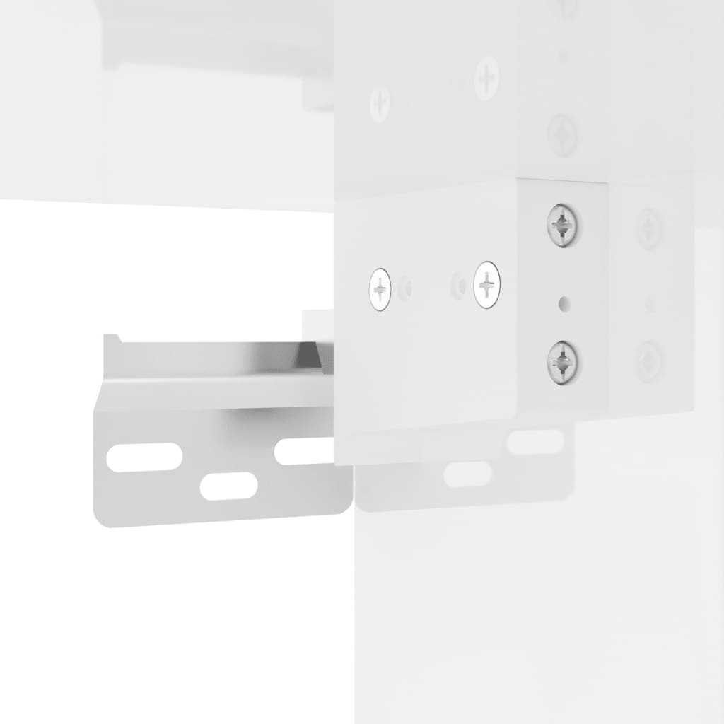 vidaXL Ensemble de 3 meubles de salle de bain blanc brillant en bois d'ingénierie