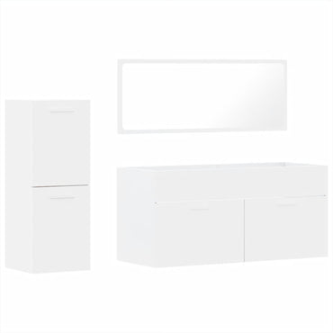 vidaXL Ensemble de meubles de salle de bain 3 pcs Blanc Matériau à base de bois