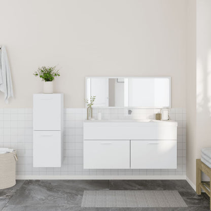 vidaXL Ensemble de meubles de salle de bain 3 pcs Blanc Matériau à base de bois