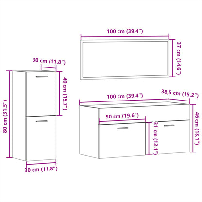 vidaXL Ensemble de meubles de salle de bain 3 pcs Blanc Matériau à base de bois