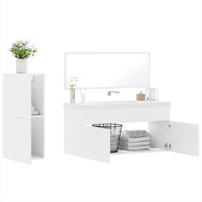vidaXL Ensemble de meubles de salle de bain 3 pcs Blanc Matériau à base de bois