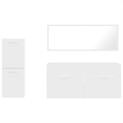 vidaXL Ensemble de meubles de salle de bain 3 pcs Blanc Matériau à base de bois