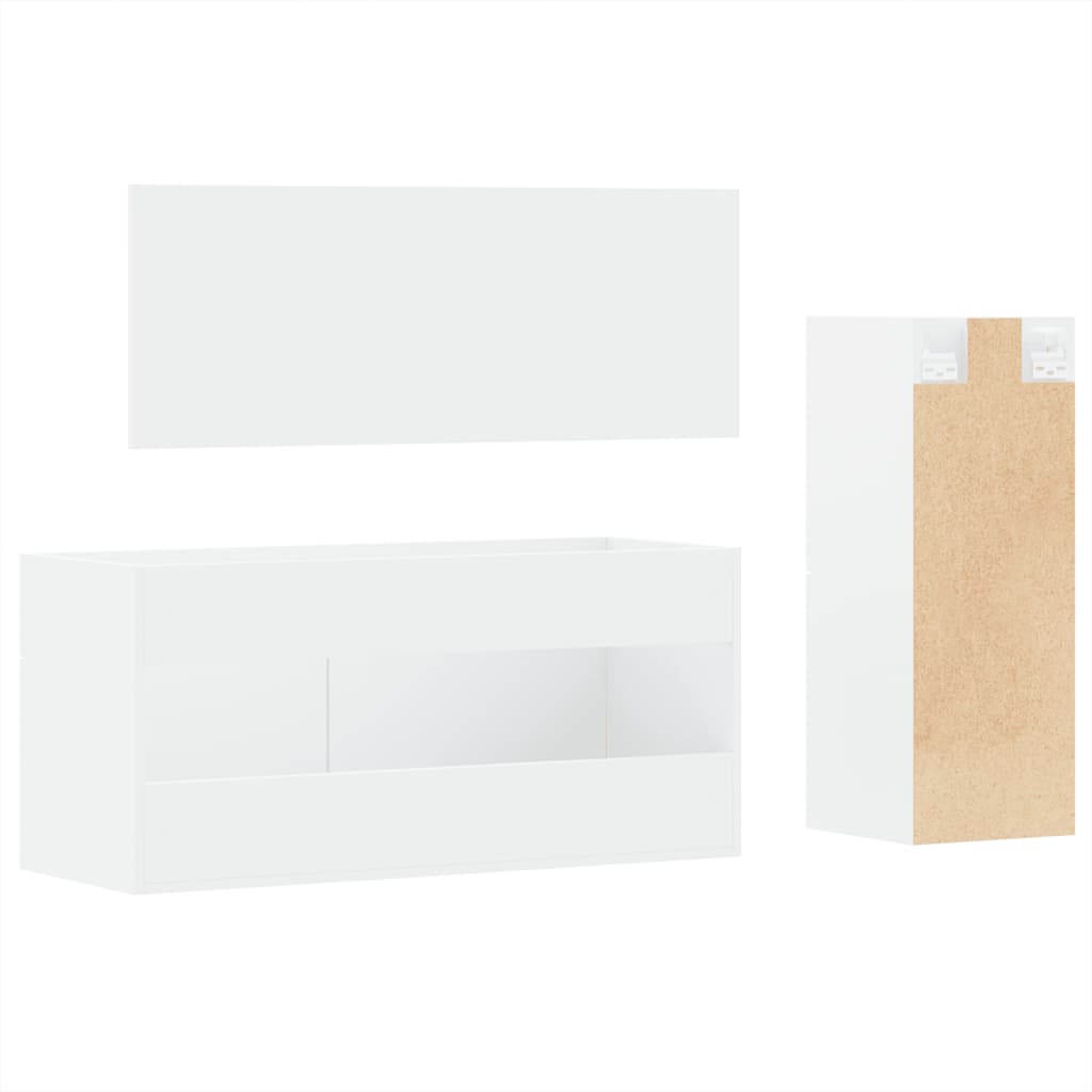 vidaXL Ensemble de meubles de salle de bain 3 pcs Blanc Matériau à base de bois