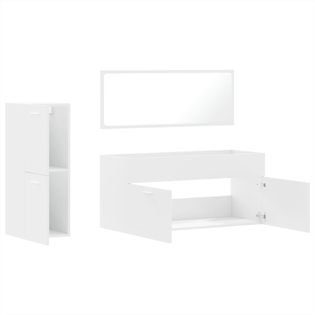 vidaXL Ensemble de meubles de salle de bain 3 pcs Blanc Matériau à base de bois