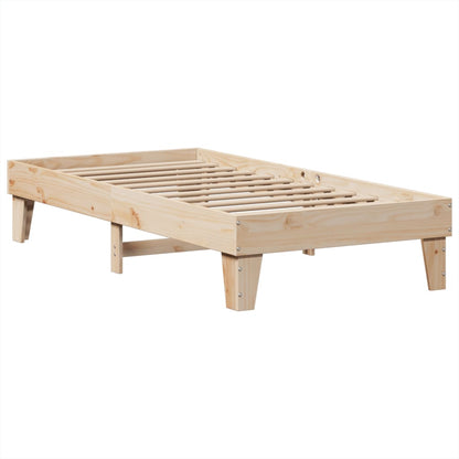 vidaXL Massivholzbett ohne Matratze 75x190 cm Kiefernholz