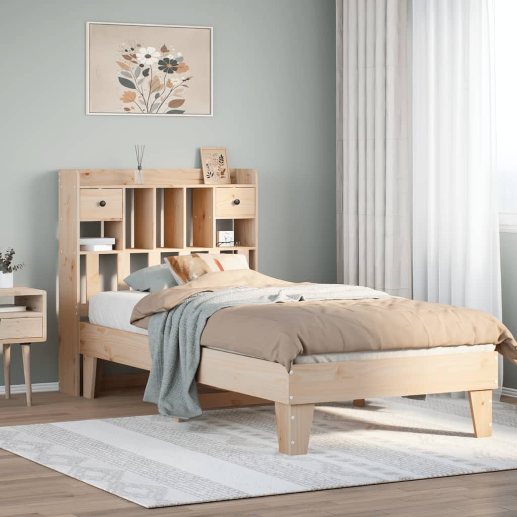 vidaXL Massivholzbett ohne Matratze 75x190 cm Kiefernholz