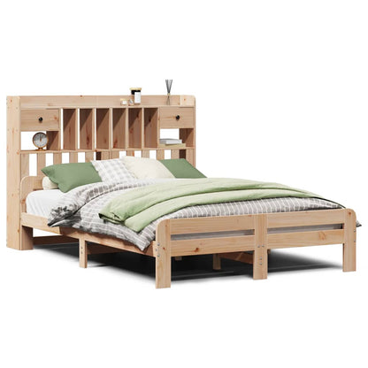 vidaXL Massivholzbett mit Regal ohne Matratze 150x200 cm Kiefernholz