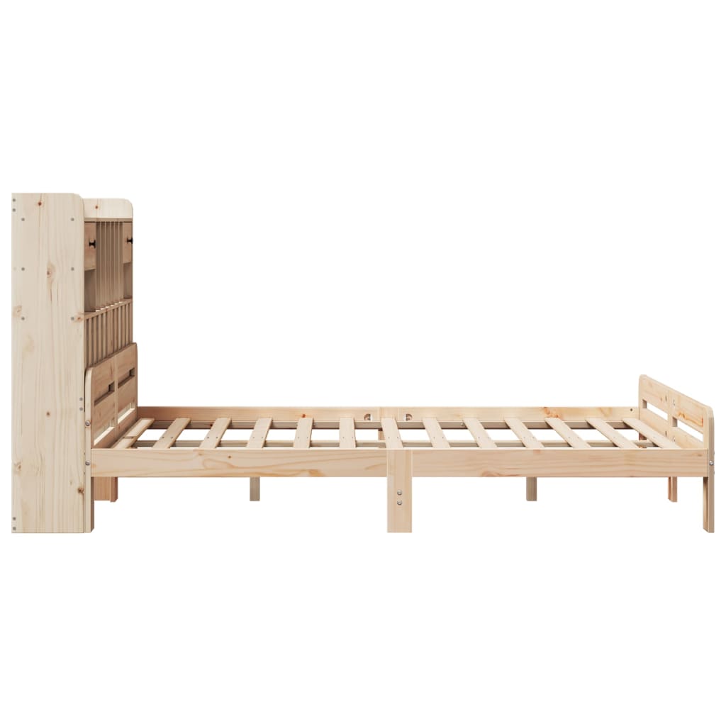 vidaXL Massivholzbett mit Regal ohne Matratze 150x200 cm Kiefernholz