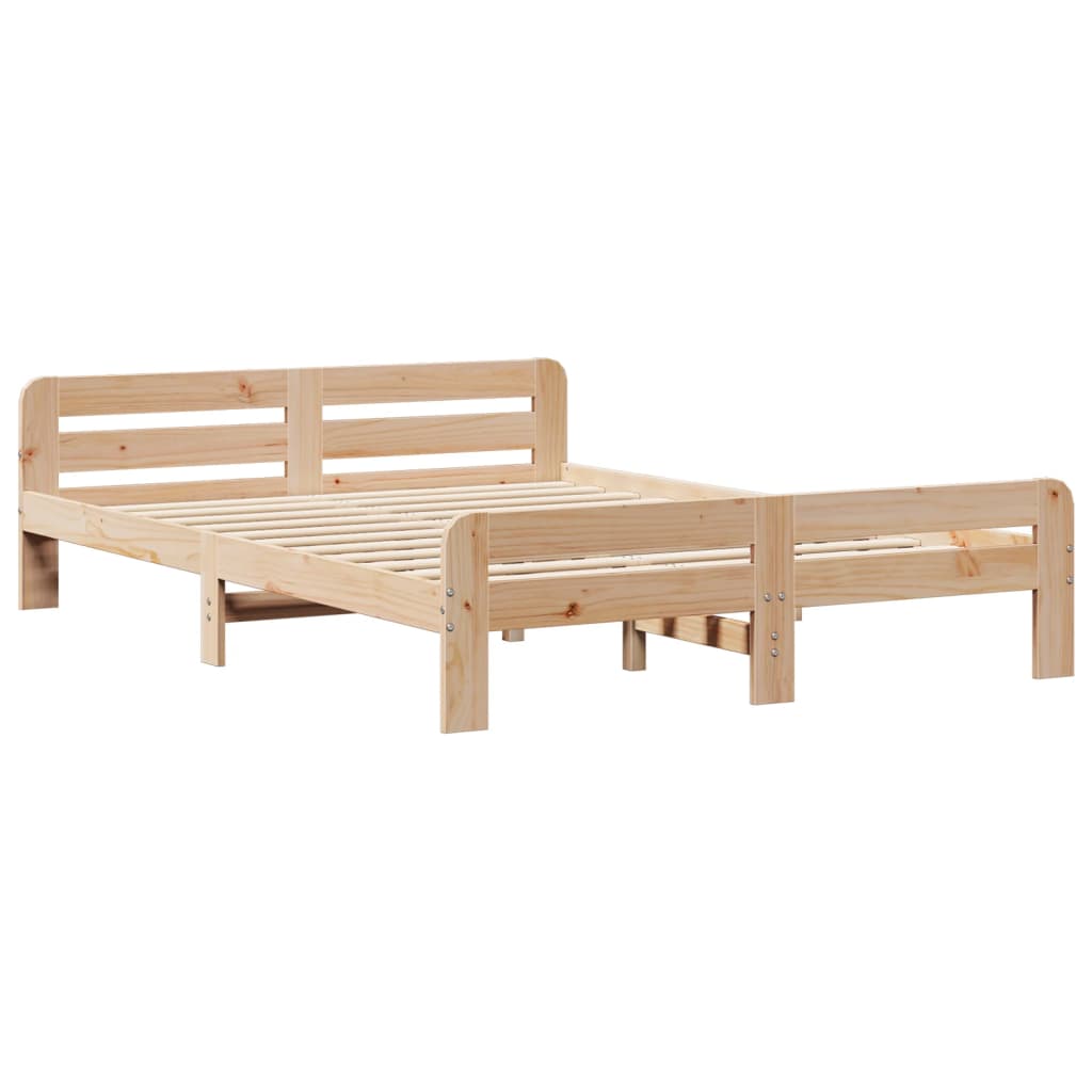 vidaXL Massivholzbett mit Regal ohne Matratze 150x200 cm Kiefernholz