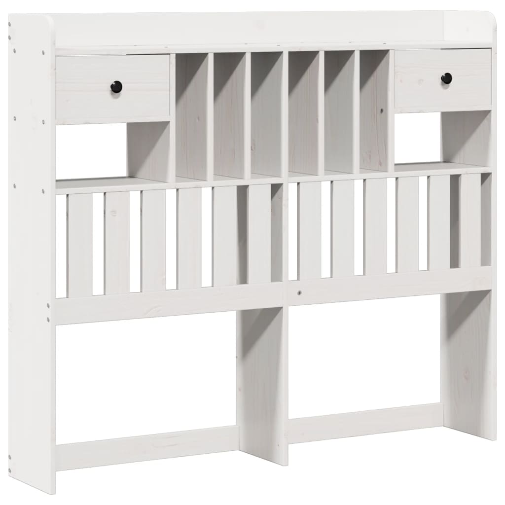 vidaXL Massivholzbett mit Regal ohne Matratze Weiß 135x190 cm Kiefer