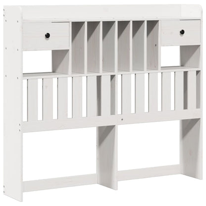 vidaXL Massivholzbett mit Regal ohne Matratze Weiß 135x190 cm Kiefer
