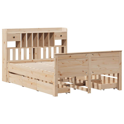 vidaXL Massivholzbett mit Regal ohne Matratze 150x200 cm Kiefernholz