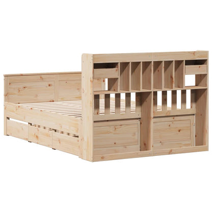 vidaXL Massivholzbett mit Regal ohne Matratze 150x200 cm Kiefernholz
