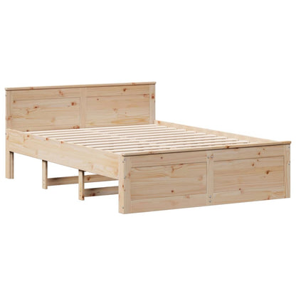 vidaXL Massivholzbett mit Regal ohne Matratze 150x200 cm Kiefernholz