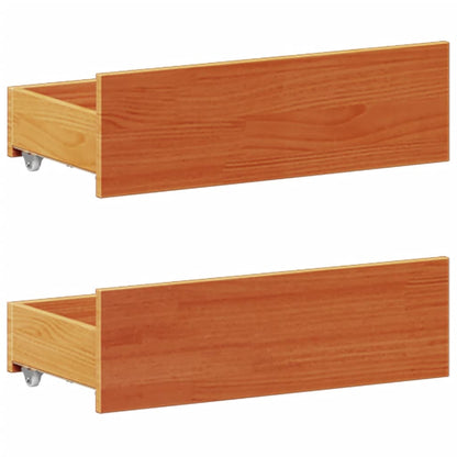 vidaXL Massivholzbett mit Regal ohne Matratze Wachsbraun 140x200 cm