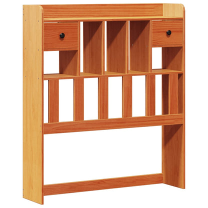 vidaXL Lit en bois massif avec étagère sans matelas Marron miel 100x200 cm