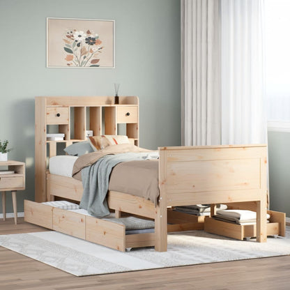 vidaXL Massivholzbett mit Regal ohne Matratze 90x200 cm Kiefer