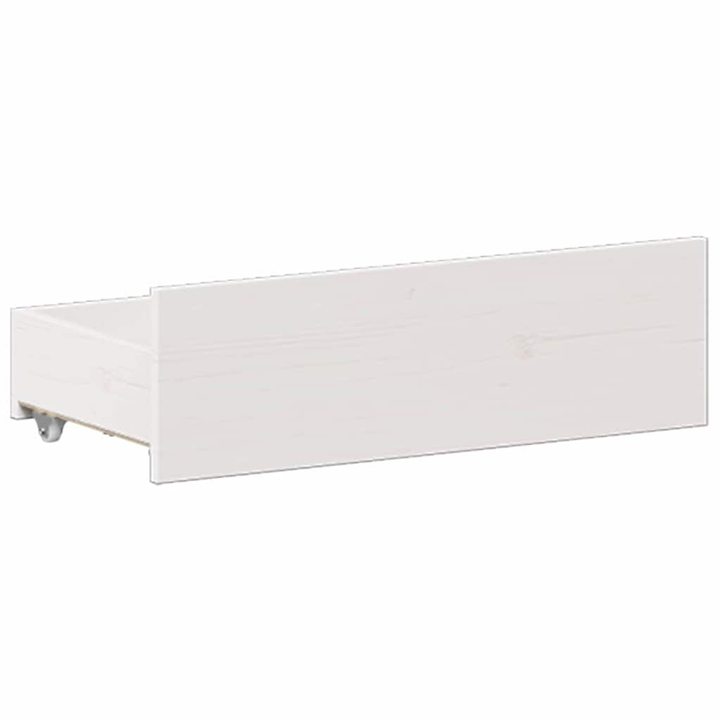 vidaXL Massivholzbett mit Regal ohne Matratze Weiß 140x190 cm Kiefer