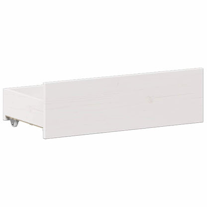 vidaXL Massivholzbett mit Regal ohne Matratze Weiß 140x190 cm Kiefer