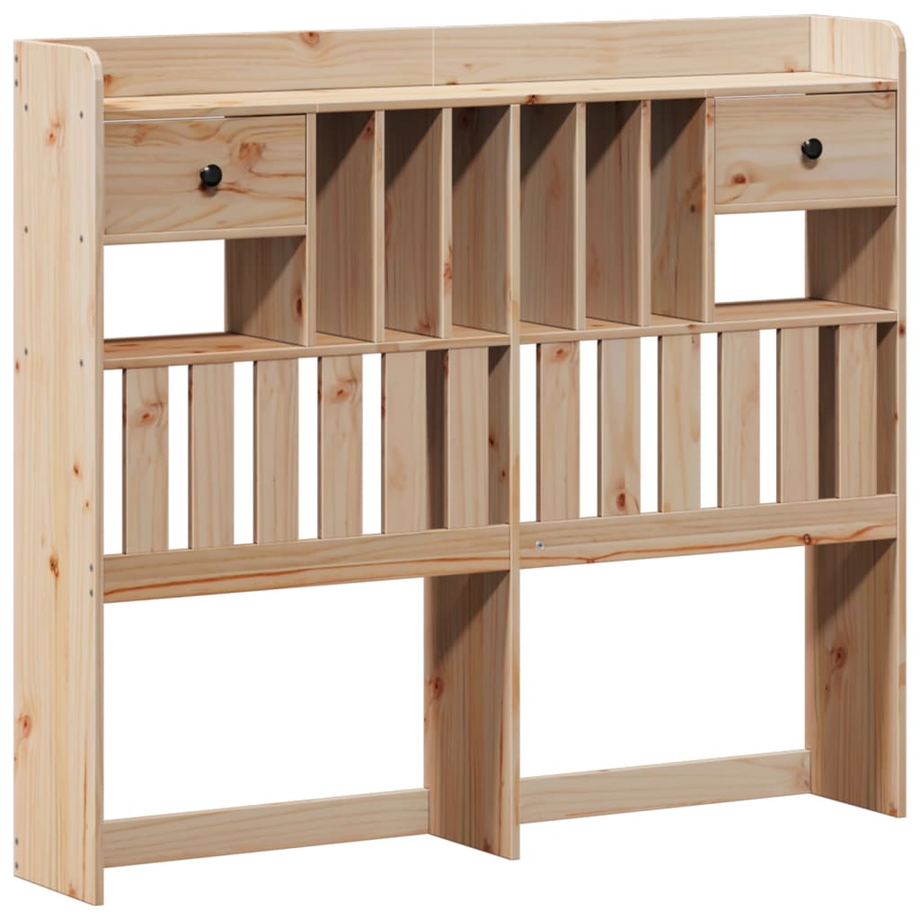 vidaXL Massivholzbett mit Regal ohne Matratze 135x190 cm Kiefernholz