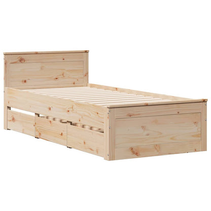 vidaXL Massivholzbett mit Regal ohne Matratze 90x190 cm Kiefer