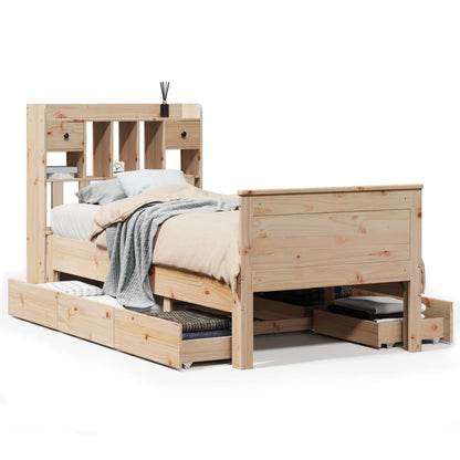vidaXL Bücherregalbett ohne Matratze 75x190 cm Massivholz Kiefer