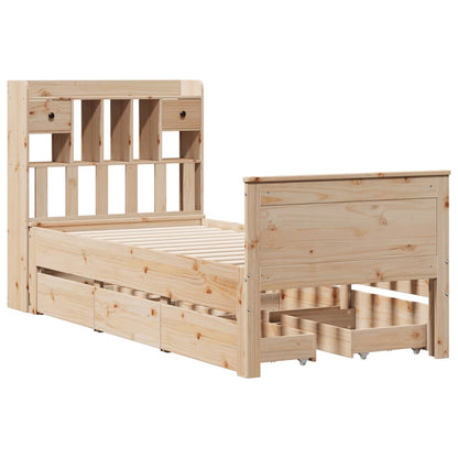 vidaXL Bücherregalbett ohne Matratze 75x190 cm Massivholz Kiefer