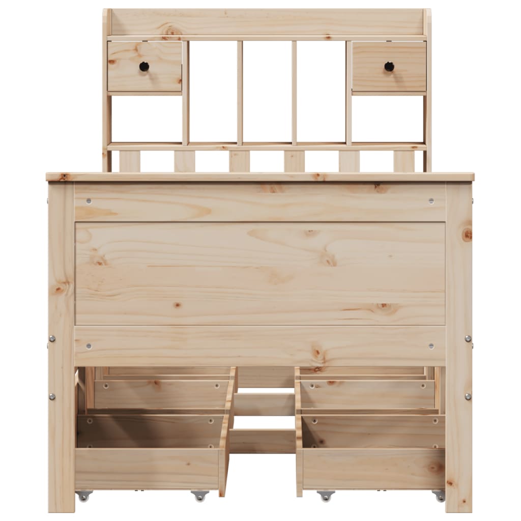 vidaXL Bücherregalbett ohne Matratze 75x190 cm Massivholz Kiefer
