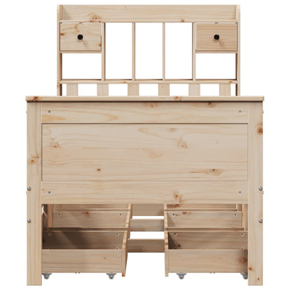 vidaXL Bücherregalbett ohne Matratze 75x190 cm Massivholz Kiefer