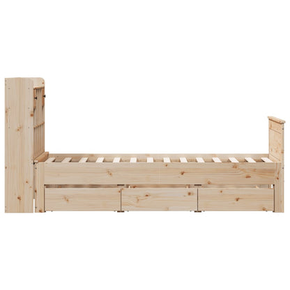 vidaXL Bücherregalbett ohne Matratze 75x190 cm Massivholz Kiefer