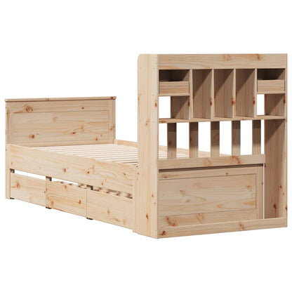vidaXL Bücherregalbett ohne Matratze 75x190 cm Massivholz Kiefer