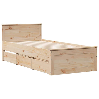 vidaXL Bücherregalbett ohne Matratze 75x190 cm Massivholz Kiefer