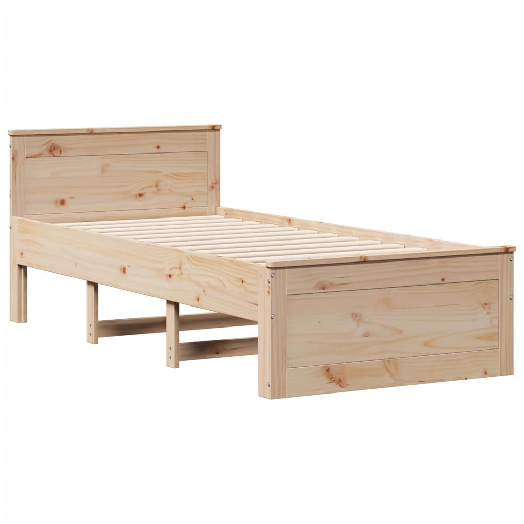 vidaXL Bücherregalbett ohne Matratze 75x190 cm Massivholz Kiefer
