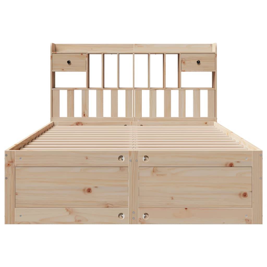 vidaXL Massivholzbett mit Regal ohne Matratze 160x200 cm Kiefernholz
