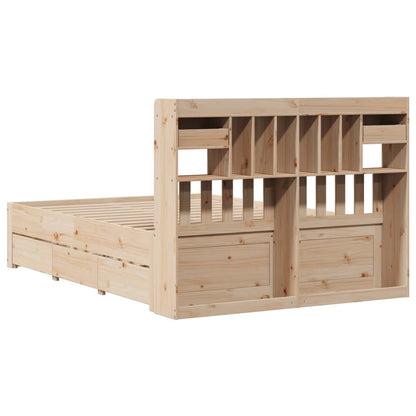 vidaXL Massivholzbett mit Regal ohne Matratze 160x200 cm Kiefernholz