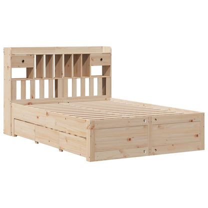 vidaXL Massivholzbett mit Regal ohne Matratze 150x200 cm Kiefernholz