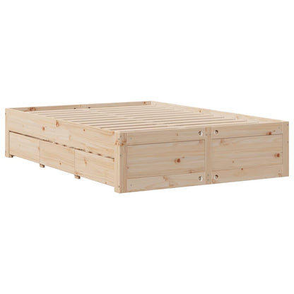 vidaXL Massivholzbett mit Regal ohne Matratze 150x200 cm Kiefernholz