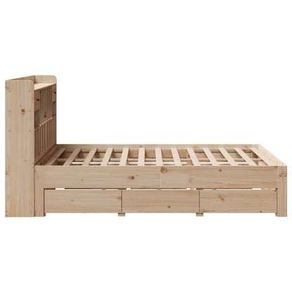 vidaXL Massivholzbett mit Regal ohne Matratze 150x200 cm Kiefernholz