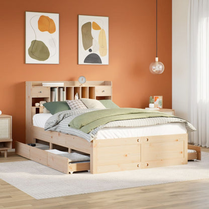 vidaXL Massivholzbett mit Regal ohne Matratze 150x200 cm Kiefernholz
