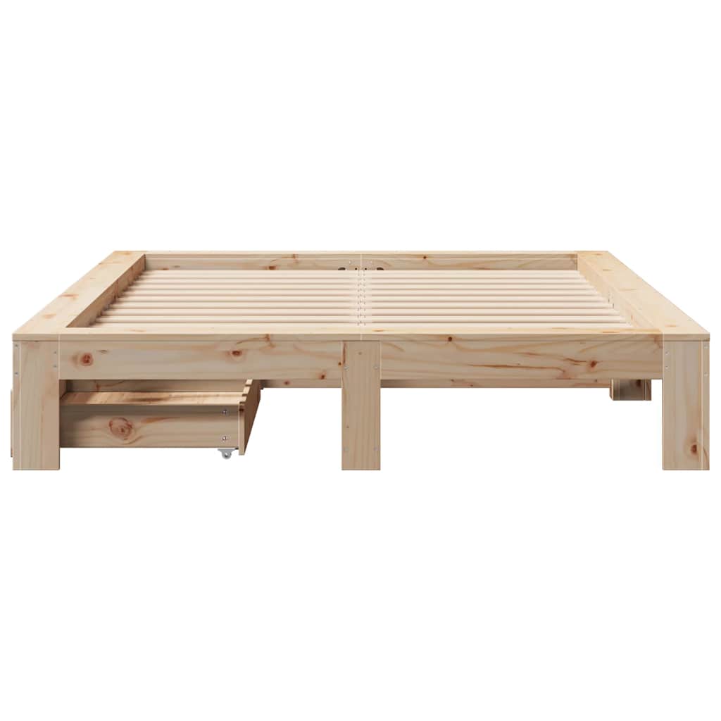 vidaXL Massivholzbett ohne Matratze 160x200 cm Kiefernholz