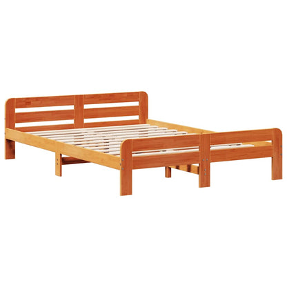 vidaXL Lit en bois massif sans matelas Marron ciré 140x200 cm Bois de pin