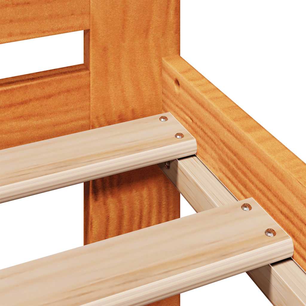 vidaXL Lit en bois massif sans matelas Marron ciré 140x200 cm Bois de pin