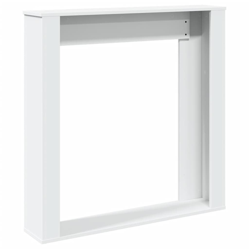 Kaminumrandung Weiß 100x20x100 cm Holzwerkstoff