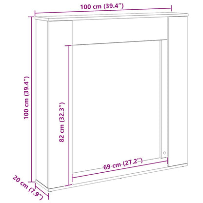 Kaminumrandung Artisan-Eiche 100x20x100 cm Holzwerkstoff