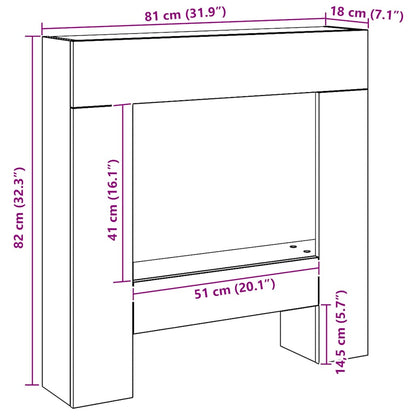 Kaminumrandung Artisan-Eiche 81x18x82 cm Holzwerkstoff